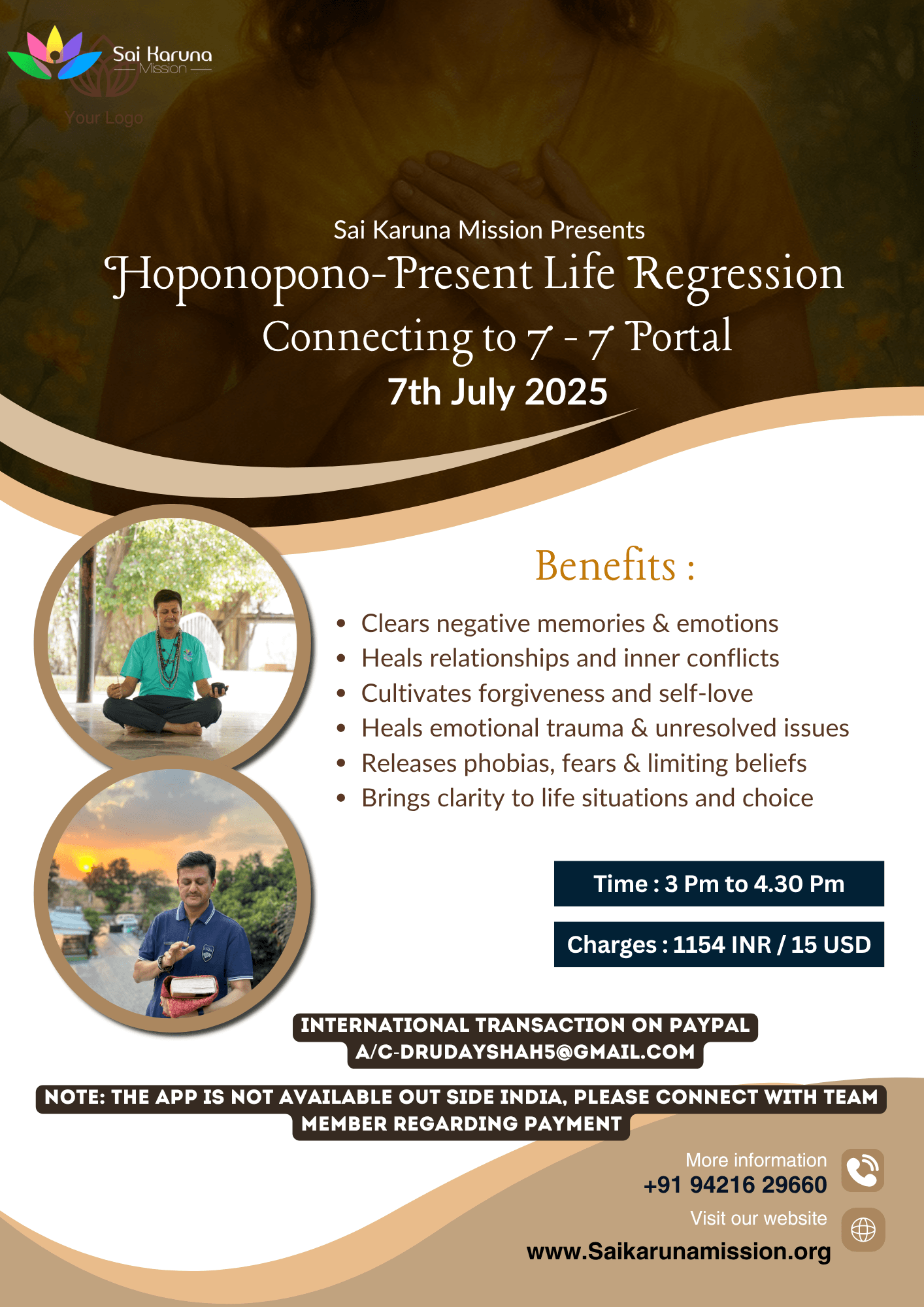 Online Hoponopono-Present Life Regression Connecting to 7 - 7 Portal
