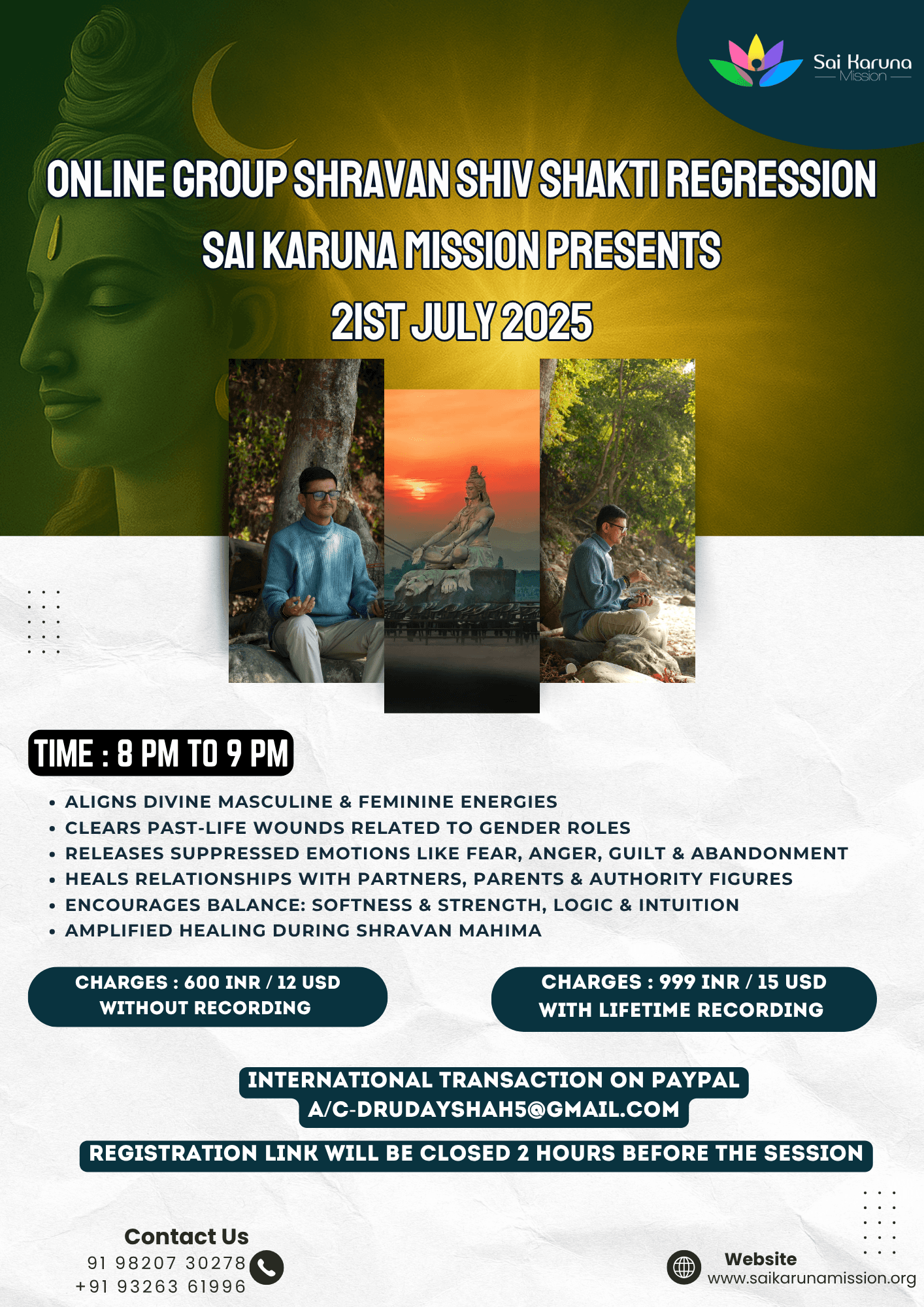 ONLINE GROUP SHRAVAN SHIV SHAKTI REGRESSION