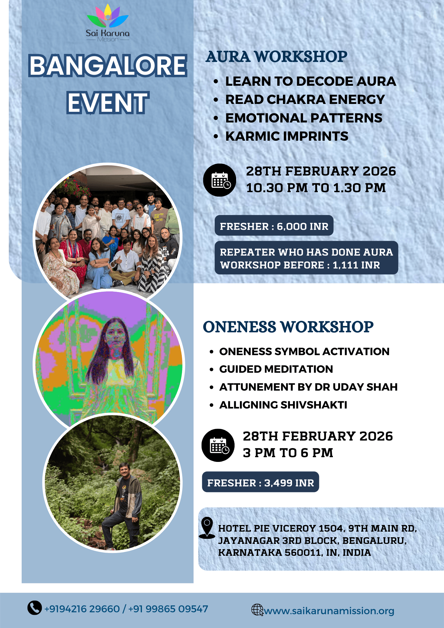 Bangalore Aura & Oneness Workshop